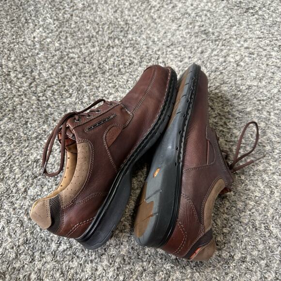 Clarks Unstructured Mens Un.Bend Oxford Shoe Brown Leather Size 13 N Comfort - Picture 9 of 13